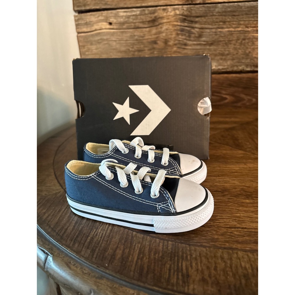 Converse Chuck Taylor All Star Ox Infant Navy Blue Low Top Sneakers 7J237 Size 7